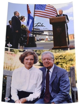 Lot of Two Jimmy Carter & Rosalynn Carter dual signed 11x14 Photos